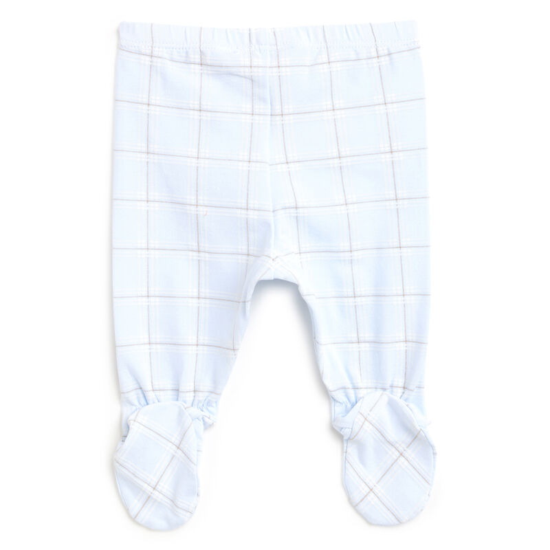 Boys White and Light Blue Printed Outfit with Leggings image number 3